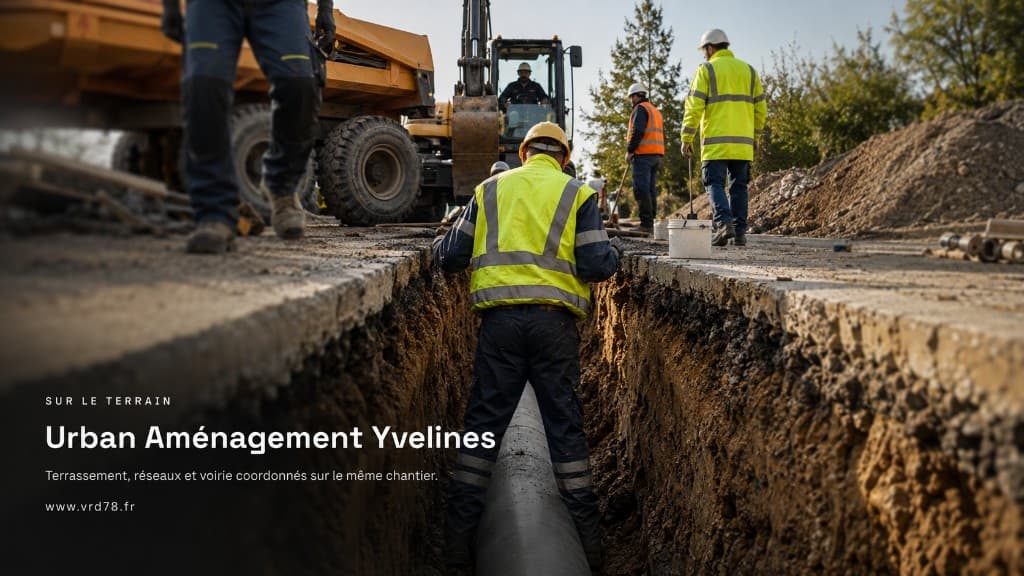 Chantier VRD : tranchée, réseaux et engins de terrassement