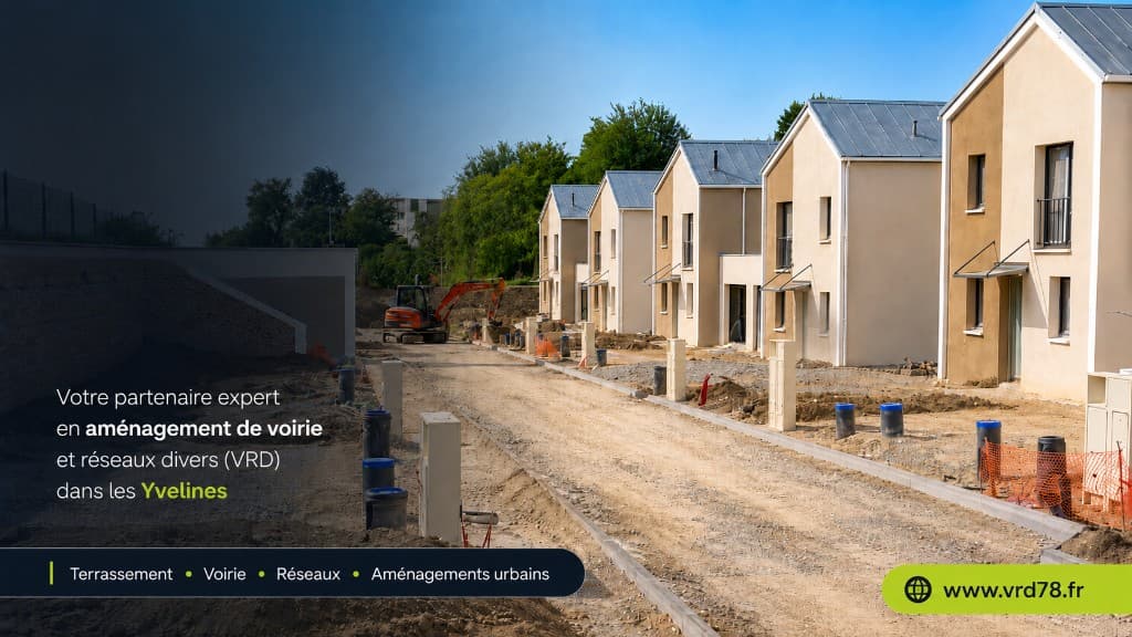 Aménagement de voirie : lotissement, bordures et réseaux en cours